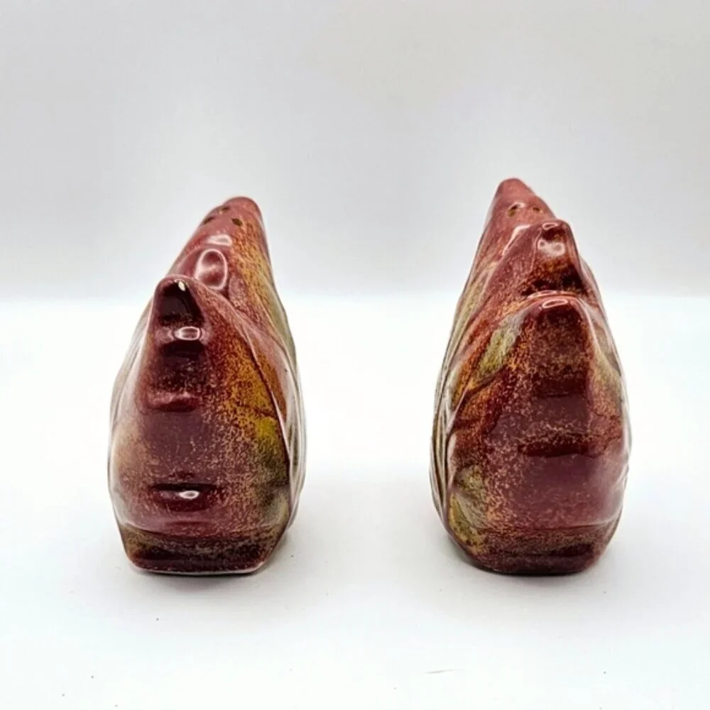 Vintage Maple Leaf Salt Pepper Shakers Fall Autumn Decor Ceramic Set